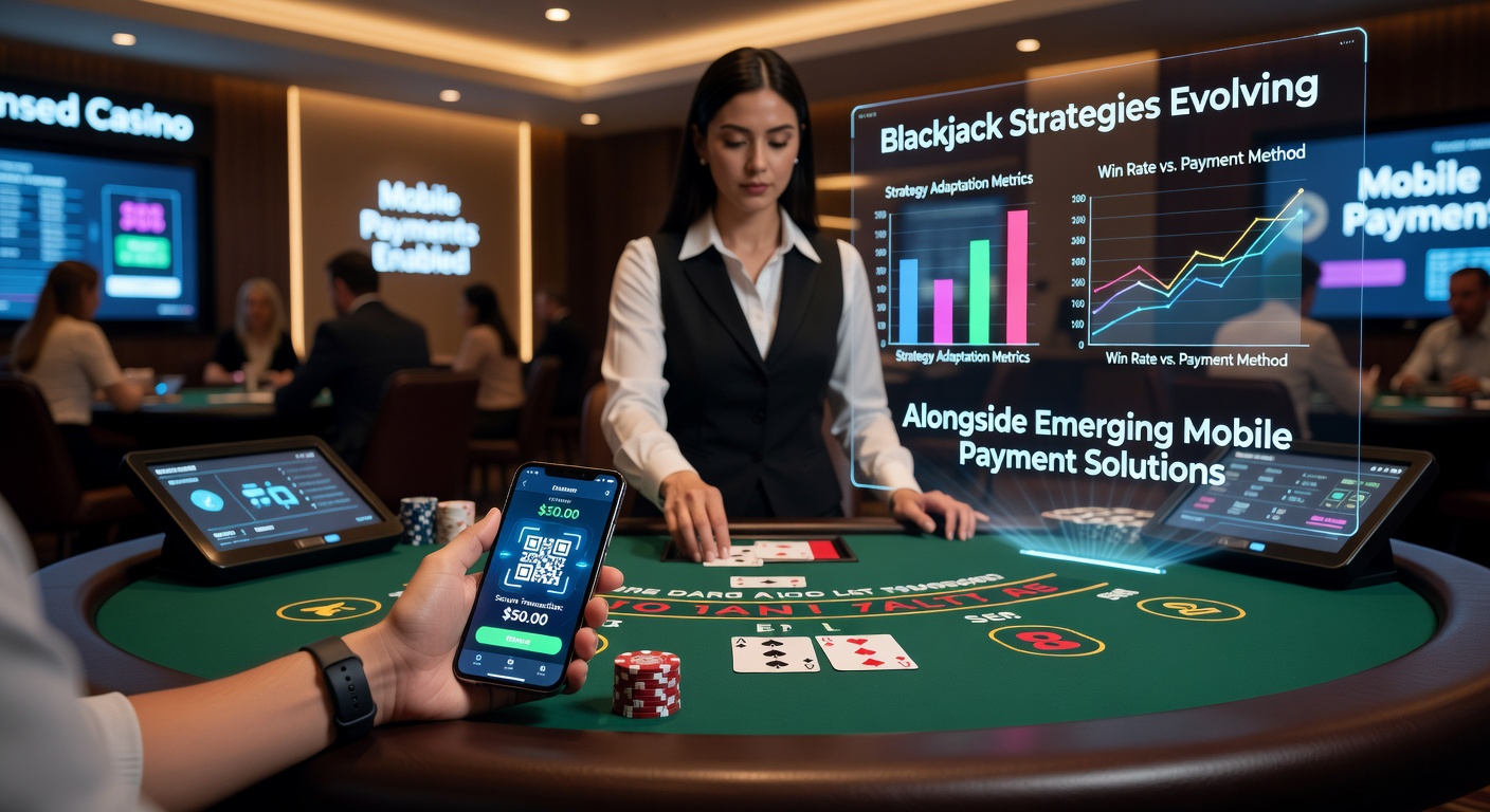 Blackjack-Tisch mit mobilen Zahlungsgeräten in einem lizenzierten Casino
