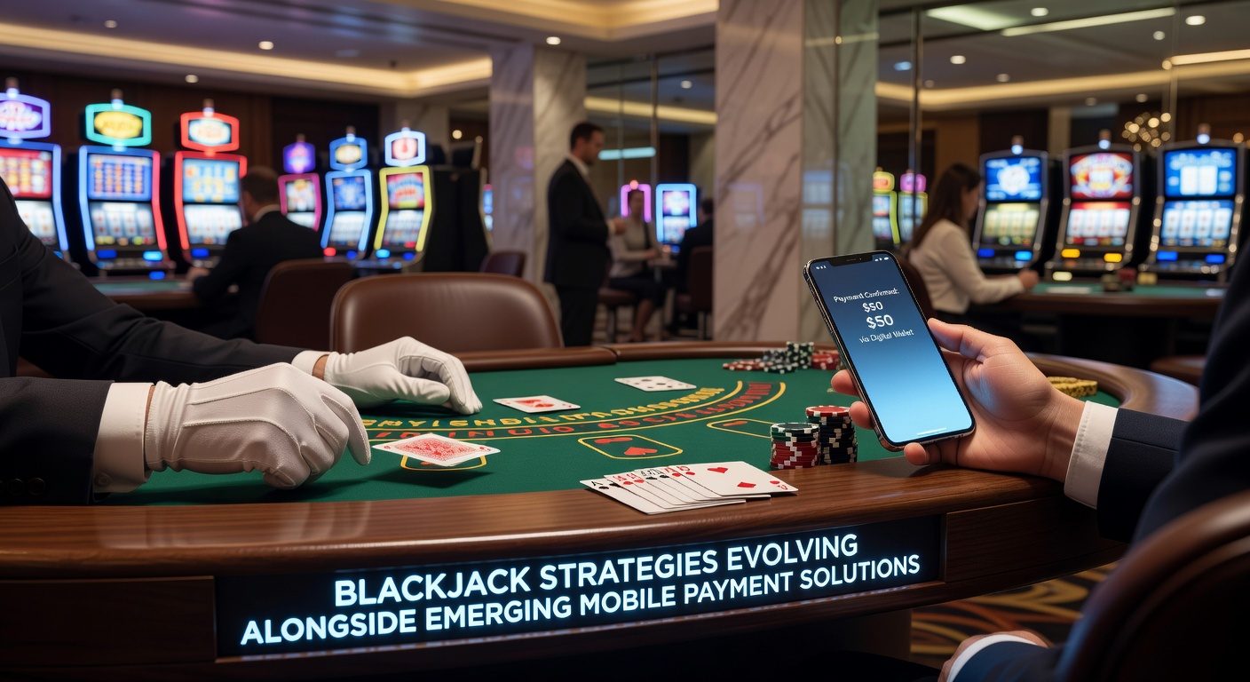 Spieler nutzt mobiles Gerät für Zahlungen am Blackjack-Tisch